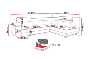 Fonti Soffa med Schäslong 3-sits - Brun - Möbler - Soffa - Divansoffa & schäslongsoffa - 3 sits soffa med divan