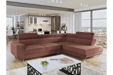 Fonti Soffa med Schäslong 3-sits - Brun - Möbler - Soffa - Divansoffa & schäslongsoffa - 3 sits soffa med divan