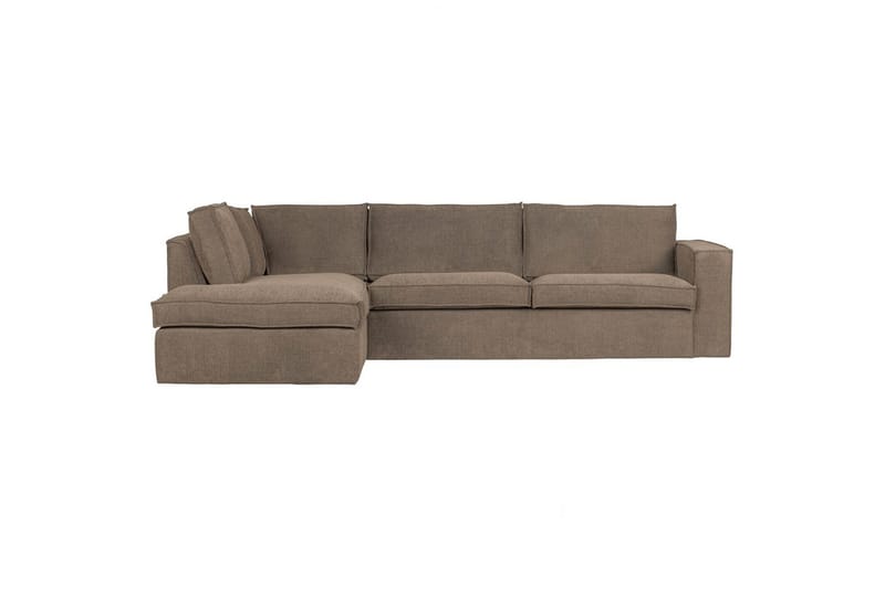 Freddie 3-sits Vänstervänd L-formad Hörnsoffa med Schäslong i Tyg - Brun - Möbler - Soffa - Divansoffa & schäslongsoffa - 4 sits soffa med divan