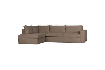 Freddie 3-sits Vänstervänd L-formad Hörnsoffa med Schäslong i Tyg - Brun - Möbler - Soffa - Divansoffa & schäslongsoffa - 4 sits soffa med divan