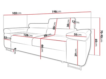 Gabina 2-sits Soffa - svart - Möbler - Soffa - 3 sits soffa