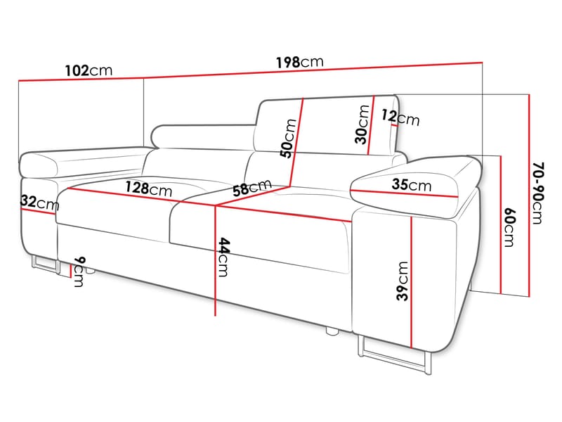 Gabina 2-sits Soffa - svart - Möbler - Soffa - 3 sits soffa