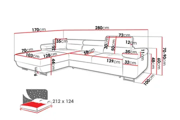Gabina Soffa med Divan 3-sits - Brun - Möbler - Soffa - Divansoffa & schäslongsoffa - 3 sits soffa med divan
