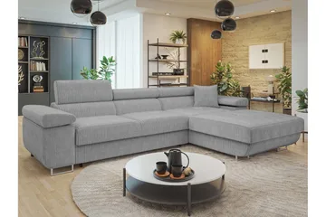 Gabina Soffa med Divan 3-sits - Grå - Möbler - Soffa - Divansoffa & schäslongsoffa - 3 sits soffa med divan