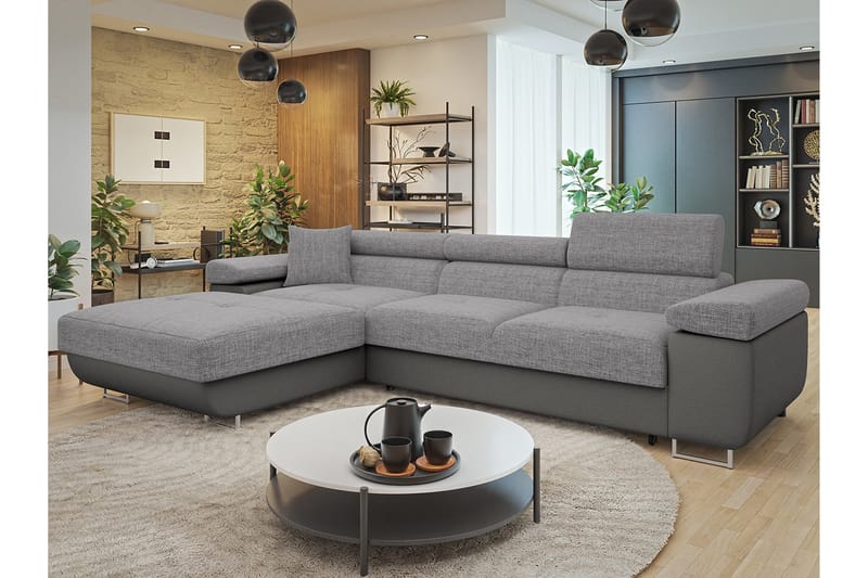 Gabina Soffa med Divan 3-sits - Grå - Möbler - Soffa - Skinnsoffa