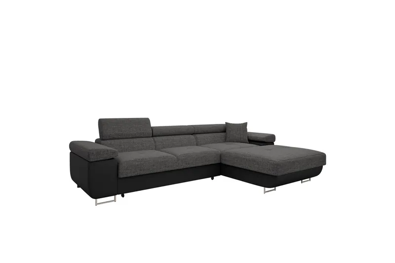 Gabina Soffa med Divan 3-sits - Grå/Svart - Möbler - Soffa - Skinnsoffa