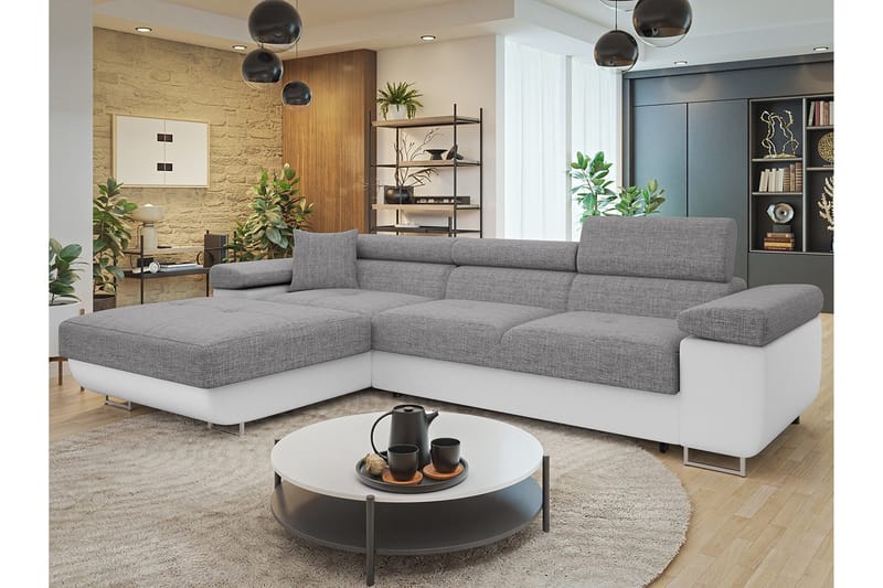 Gabina Soffa med Divan 3-sits - Grå/Vit - Möbler - Soffa - Skinnsoffa