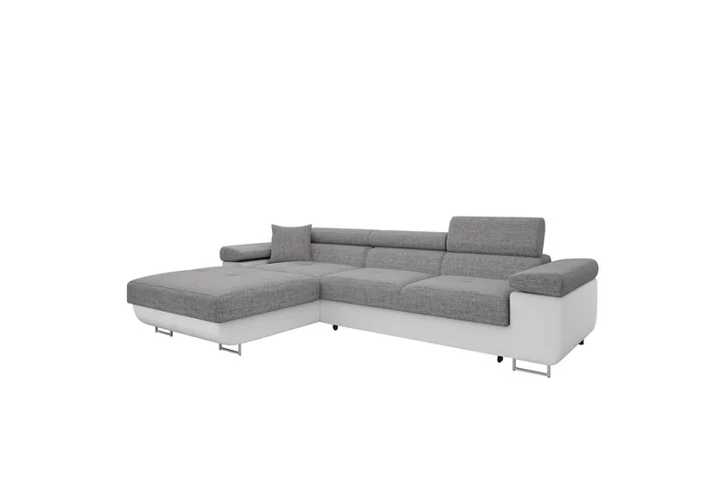 Gabina Soffa med Divan 3-sits, Grå/Vit