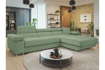 Gabina Soffa med Divan 3-sits - Grön - Möbler - Soffa - Divansoffa & schäslongsoffa - 3 sits soffa med divan