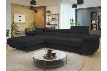 Gabina Soffa med Divan 3-sits - Mörkgrå - Möbler - Soffa - Divansoffa & schäslongsoffa - 3 sits soffa med divan