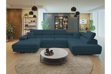 Gabina Soffa med Divan och Schäslong 4-sits - Blå - Möbler - Soffa - Divansoffa & schäslongsoffa - 4 sits soffa med divan