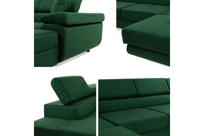 Gabina Soffa med Divan och Schäslong 4-sits - Svart - Möbler - Soffa - Divansoffa & schäslongsoffa - 4 sits soffa med divan
