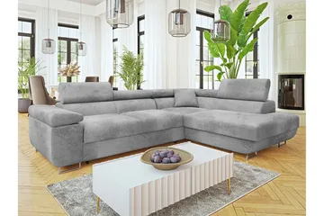 Gabina Soffa med Schäslong 3-sits - Grå - Möbler - Soffa - Divansoffa & schäslongsoffa - 3 sits soffa med divan