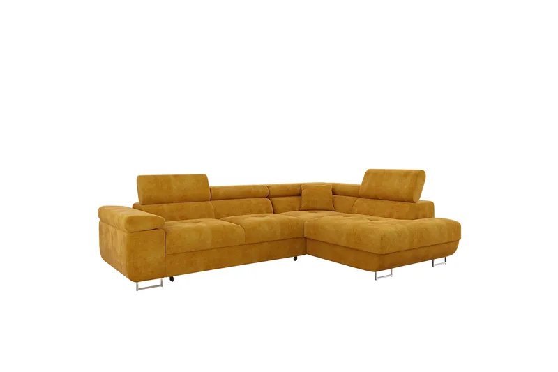 Gabina Soffa med Schäslong 3-sits - Gul - Möbler - Soffa - Sammetssoffa