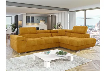 Gabina Soffa med Schäslong 3-sits - Gul - Möbler - Soffa - Sammetssoffa