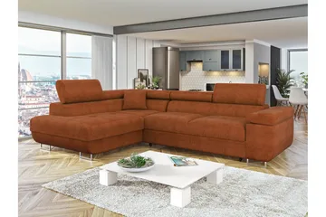 Gabina Soffa med Schäslong 3-sits - Orange - Möbler - Soffa - Divansoffa & schäslongsoffa - 3 sits soffa med divan