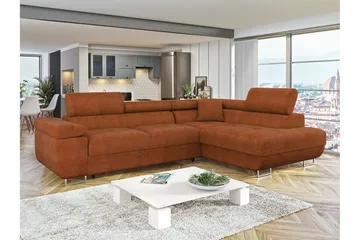 Gabina Soffa med Schäslong 3-sits - Orange - Möbler - Soffa - Divansoffa & schäslongsoffa - 3 sits soffa med divan