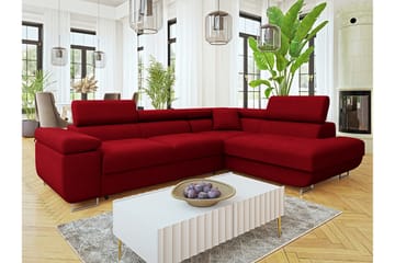 Gabina Soffa med Schäslong 3-sits - Röd - Möbler - Soffa - Sammetssoffa