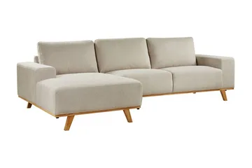 Gaines Hörnsoffa 3-sits - Beige/Ljust trä - Möbler - Soffa - Hörnsoffa - Hörnsoffa med divan