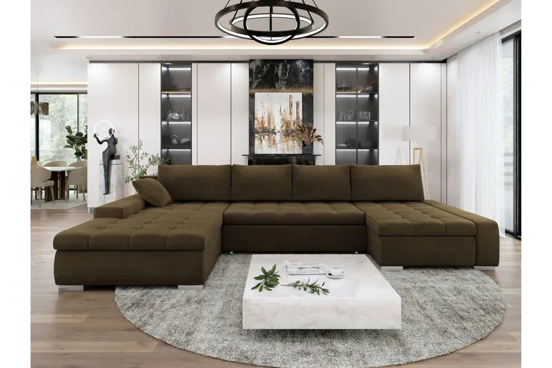 Gamal Soffa Dubbeldivan 4-sits - Brun - Möbler - Soffa - Sammetssoffa