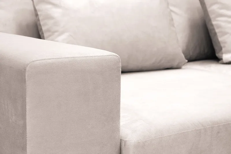 Grande 5-sits Soffa med Schäslong Höger - Beige Sammet - Möbler - Soffa - Sammetssoffa