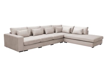 Grande 5-sits Soffa med Schäslong Höger - Beige Sammet - Möbler - Soffa - Sammetssoffa