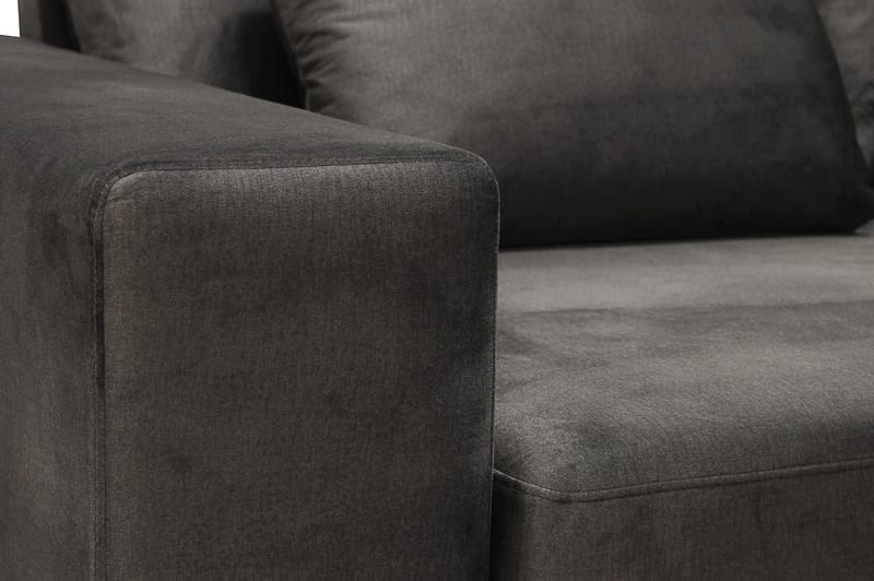 Grande 5-sits Soffa med Schäslong Höger - Mörkgrå Sammet - Möbler - Soffa - Sammetssoffa