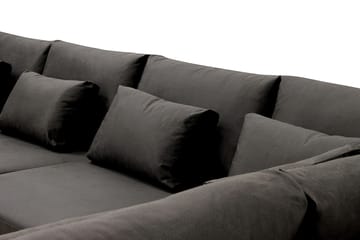 Grande 5-sits Soffa med Schäslong Höger - Mörkgrå Sammet - Möbler - Soffa - Sammetssoffa