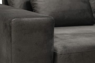 Grande 5-sits Soffa med Schäslong Höger - Mörkgrå Sammet - Möbler - Soffa - Sammetssoffa