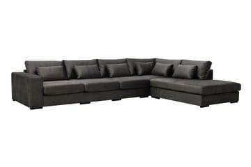 Grande 5-sits Soffa med Schäslong Höger - Mörkgrå Sammet - Möbler - Soffa - Sammetssoffa