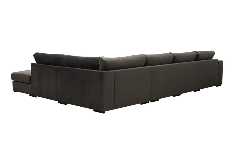 Grande 5-sits Soffa med Schäslong Höger - Mörkgrå Sammet - Möbler - Soffa - Sammetssoffa