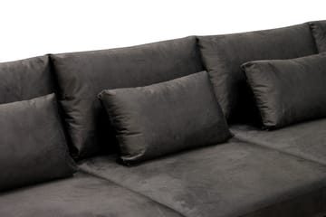 Grande 5-sits Soffa med Schäslong Höger - Mörkgrå Sammet - Möbler - Soffa - Sammetssoffa