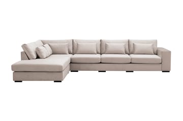 Grande 5-sits Soffa med Schäslong Vänster - Beige Sammet - Möbler - Soffa - Sammetssoffa