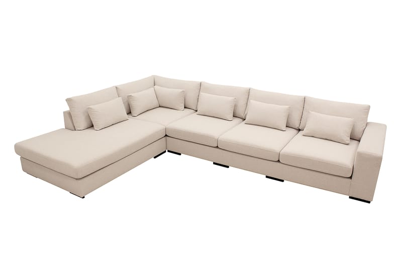 Grande 5-sits Soffa med Schäslong Vänster - Beige Tyg - Möbler - Soffa - Divansoffa & schäslongsoffa