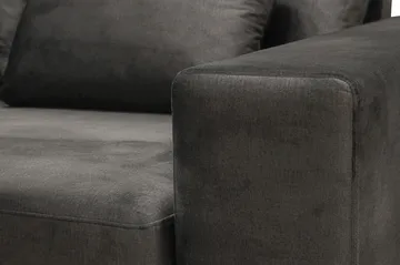 Grande 5-sits Soffa med Schäslong Vänster - Mörkgrå Sammet - Möbler - Soffa - Sammetssoffa