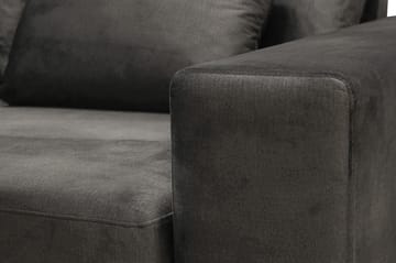 Grande 5-sits Soffa med Schäslong Vänster - Mörkgrå Sammet - Möbler - Soffa - Sammetssoffa