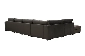 Grande 5-sits Soffa med Schäslong Vänster - Mörkgrå Sammet - Möbler - Soffa - Sammetssoffa