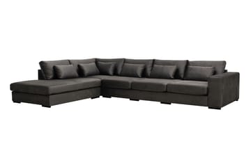 Grande 5-sits Soffa med Schäslong Vänster - Mörkgrå Sammet - Möbler - Soffa - Sammetssoffa