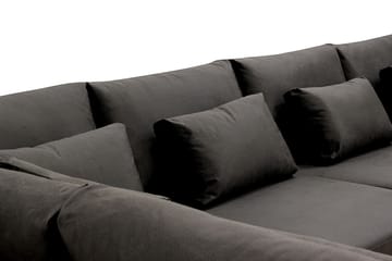 Grande 5-sits Soffa med Schäslong Vänster - Mörkgrå Sammet - Möbler - Soffa - Sammetssoffa