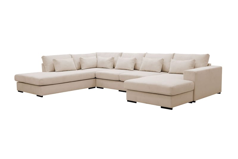 Grande 5-sits U-Soffa med Divan Höger - Beige Manchester - Möbler - Soffa - U-soffa