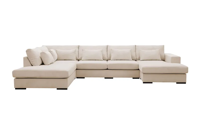 Grande 5-sits U-Soffa med Divan Höger, Beige Manchester