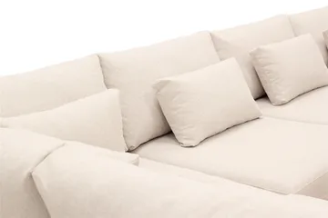 Grande 5-sits U-Soffa med Divan Höger - Beige Tyg - Möbler - Soffa - U-soffa
