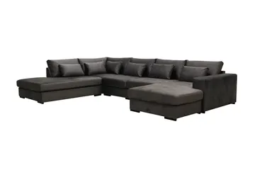 Grande 5-sits U-Soffa med Divan Höger - Mörkgrå Sammet - Möbler - Soffa - Sammetssoffa