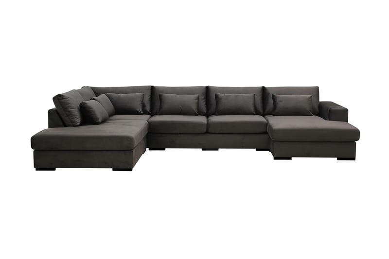 Grande 5-sits U-Soffa med Divan Höger - Mörkgrå Sammet - Möbler - Soffa - Sammetssoffa