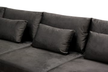 Grande 5-sits U-Soffa med Divan Höger - Mörkgrå Sammet - Möbler - Soffa - Sammetssoffa