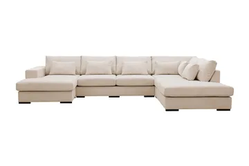 Grande 5-sits U-Soffa med Divan Vänster - Beige Manchester - Möbler - Soffa - U-soffa