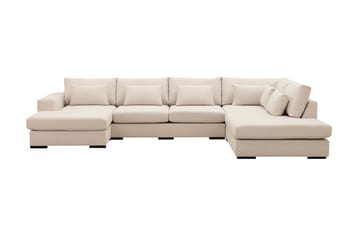 Grande 5-sits U-Soffa med Divan Vänster - Beige Tyg - Möbler - Soffa - U-soffa