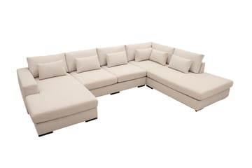 Grande 5-sits U-Soffa med Divan Vänster - Beige Tyg - Möbler - Soffa - U-soffa