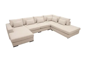 Grande 5-sits U-Soffa med Divan Vänster - Beige Tyg - Möbler - Soffa - U-soffa