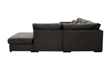 Grande 5-sits U-Soffa med Divan Vänster - Mörkgrå Sammet - Möbler - Soffa - Sammetssoffa